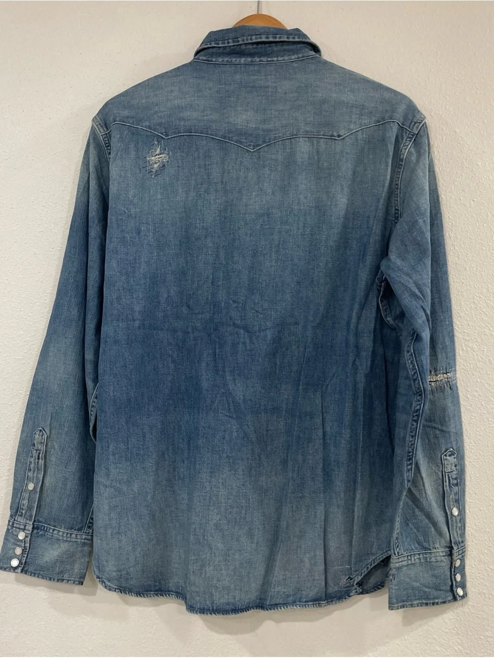 Polo by Ralph Lauren Faded Blue Denim Western Shirt